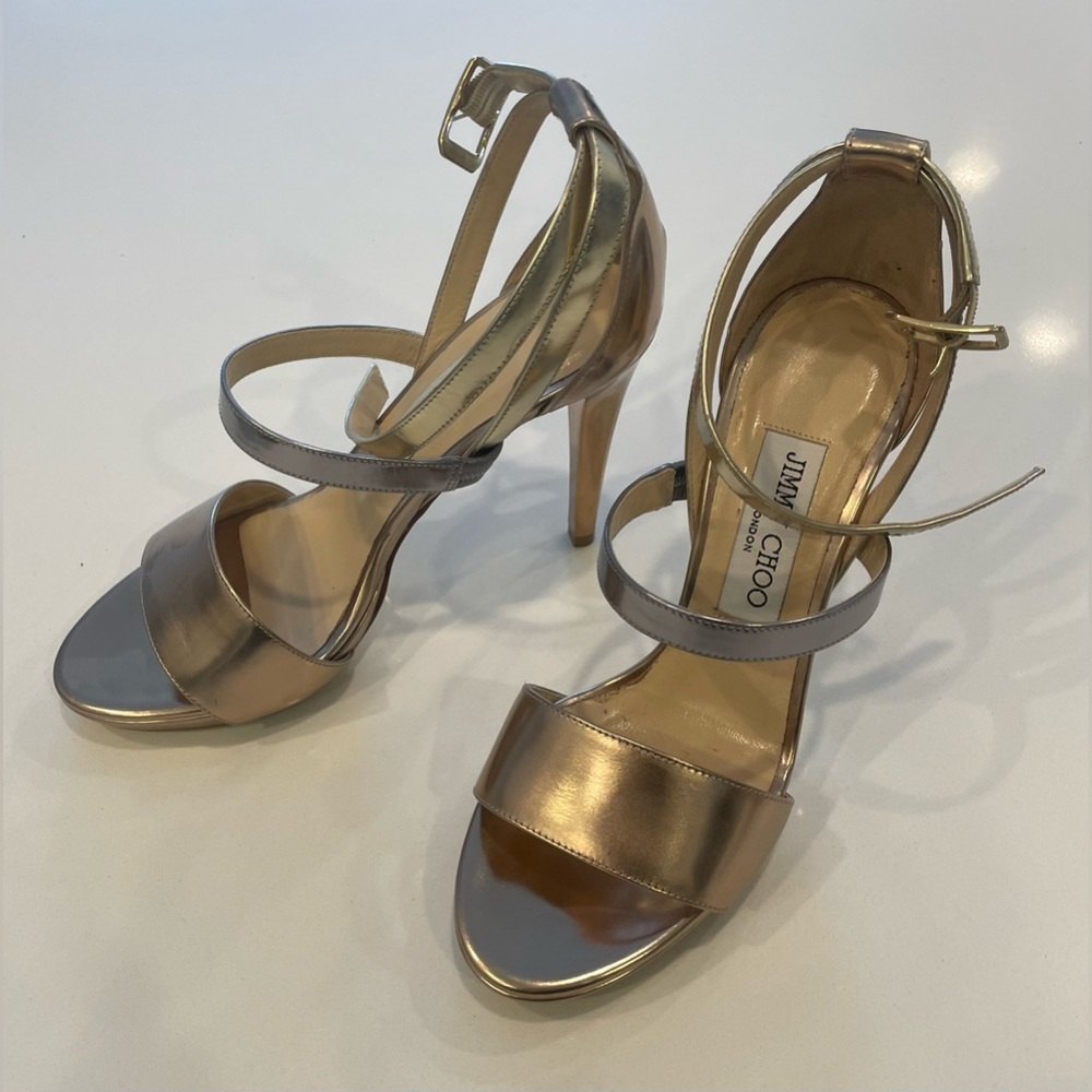 Jimmy Choo Dose Metallic Leather Sandal